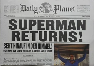 Daily Planet SUPERMAN RETURNS Poster zum Kino Film von 2006 - Bild 1 von 3
