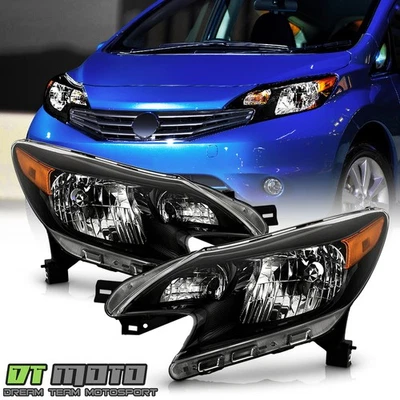 For 2014 2015 2016 Nissan Versa Note Black Headlighs Headlamps Pair Left+Right - Изображение 1 из 4
