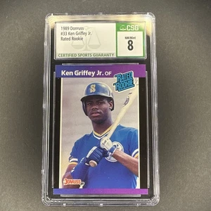 Ken Griffey Jr. 1989 Donruss Rated Rookie #33 CSG 8 - Picture 1 of 2