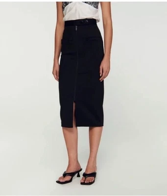 NWT Sandro Paris Straight Fit Zip-Up Skirt Black Size 34 (US XS) - Image 1 of 4