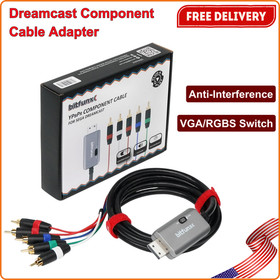 Dreamcast Component Cable Adapter Supports RGBS/VGA to Component Video (3RCA)