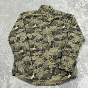Cabela's Shirt Mens Medium Deer Long Sleeve Button Down Outdoor Hunt Workwear - Picture 1 of 6