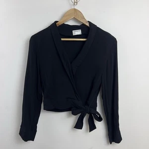 Blusa corta negra manga 3/4 Frank And Oak para mujer talla pequeña - Imagen 1 de 5