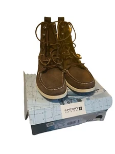 Sperry Men's Shoes A/O Lug Top-Sider Fashion Boots Lace Up Leather Brown Sz 9m - Picture 1 of 5