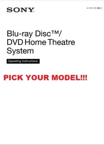 Sony Blu-Ray Disc/ DVD Home Theatre System * MANUAL ONLY * *Select Your Model* - Picture 1 of 1