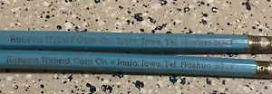 LOT 2 RANSOM HYBRID CORD IONIA 4 DIGIT IOWA ADVERTISEMENT RARE Vintage PENCIL - Picture 1 of 3