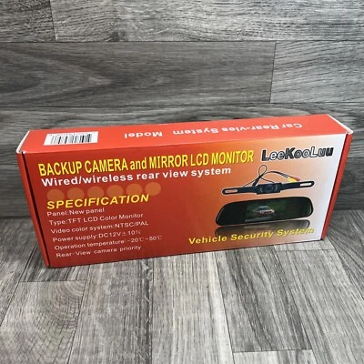 Backup Reverse Rear View Camera and Mirror Monitor Kit Cars Trucks Night Vision - Image 1 of 2