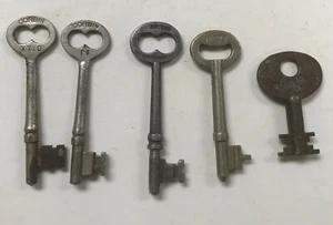 Lot Of 5 Skeleton Keys Corbin P6, YY10, P110, - #3 R&E MFG. CO.   - Ilco H26 - Picture 1 of 12