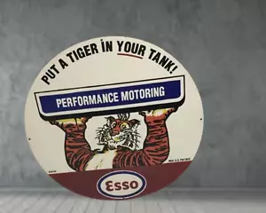 Esso Porcelain Enamel Heavy Metal Sign 30 Inches Single Side - Picture 1 of 7