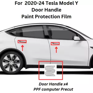Se adapta a Tesla Modelo Y 20-25 Manija de Puerta Protección de Pintura TPU PPF Kit Precortado Brillo - Imagen 1 de 4