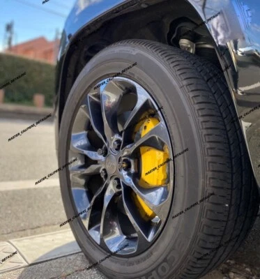 Cubiertas de pinza amarillas hechas en metal para Jeep Cherokee 4xe Grand Foto 1 de 4