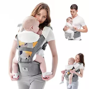 Ergonomic 6-in-1 Baby Carrier Hip Seat for 3-36 Months - Adjustable Grey Design - Picture 1 of 12