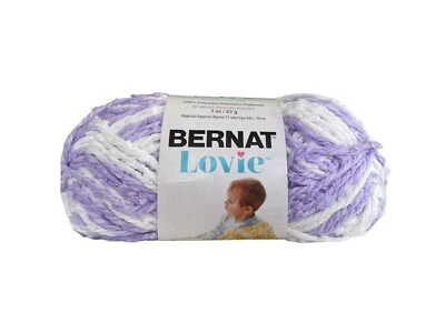 Bernat Lovie Yarn Chunky Bulky 5 Polyester Lavender Purple/ White DISCONTINUED - Image 1 of 3