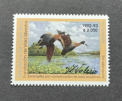 Costa Rica 1992 - Sello de pato - Lote 2 **Firmado por artista** Gerardo Valerio Foto 1 de 2