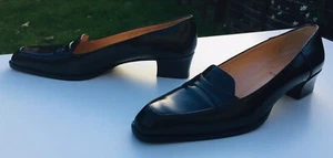 Mocasines de tacón Bally, zapatos de salón, negro 'TESTER' todo cuero (38) Reino Unido 5 usados una vez £550 - Imagen 1 de 12