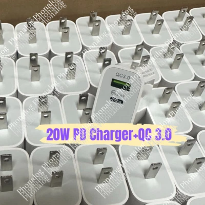 Wholesale Bulk 20W Fast Charger Cube USB C Power Adapter For iPhone iPad Android - Image 1 of 4