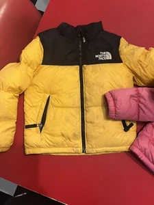 The North Face Toddler Retro Nuptse Down Puffer Jacket Size 6 Yellow - Picture 1 of 4