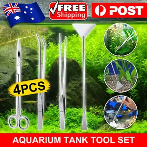Aquarium Tools Kit Aquatic Plant Tweezers Scissors Spatula Auto Fish Feeder Tank - Picture 1 of 9
