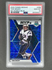 Tom Brady - 2020 Panini Mosaic #298 MVPs BLUE No Huddle SN /75 PSA 10 GEM MINT - Picture 1 of 2