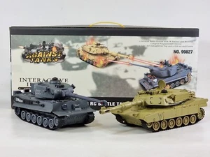 Large Interactive RC Twin Battle Tank Radio Remote Control Tank Tiger Challenger - Picture 1 of 24