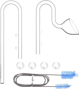 FZONE Aquarium Glass Lily Pipe Kits with Inflow Lily Outflow (in&outlet:13 mm) - Picture 1 of 8
