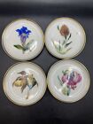 Vintage ENESCO Flower Plates, Coaster, Trinket Dishes 3.5