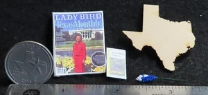 Texas Wood Outline Silhouette Lady Bird Magazine Bluebonnet & Package 1:12 1037 - Picture 1 of 2