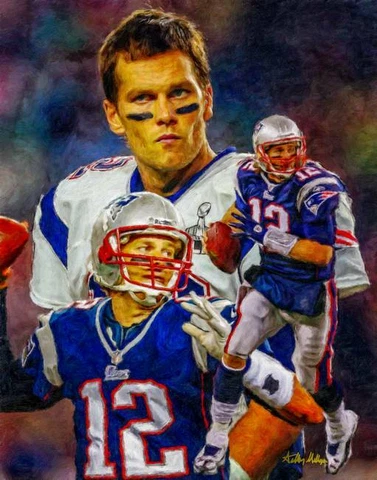 Poster - Tom Brady New England Patriots NFL Football by Rich Image, 3 Sizes Cover