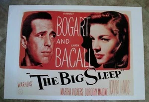 Póster Big Sleep años 80 Humphrey Bogart Bacall Brackett Hawks Faulkner Chandler - Imagen 1 de 1