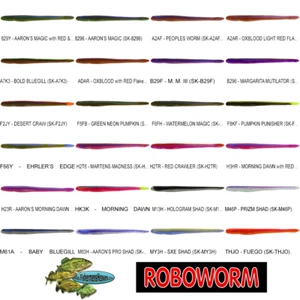 Roboworm ( SK ) 4.5 Inch Fat Worms 8pk Any 24 Colors FREE SHIPPING - Picture 1 of 48