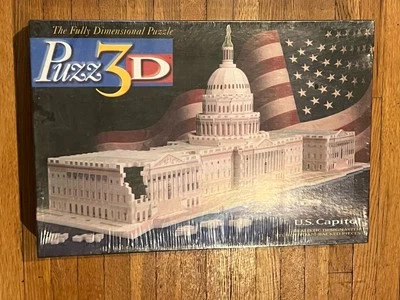 Nuevo Puzzle 3D Edificio del Capitolio de Estados Unidos Sellado 1994 718 piezas Milton Bradley Foto 1 de 3