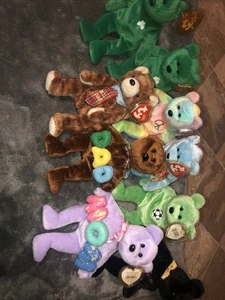 Selten! Paket mit 9 Beanie Babys Themen und Mama und Papa alle mit Etikett - Bild 1 von 6