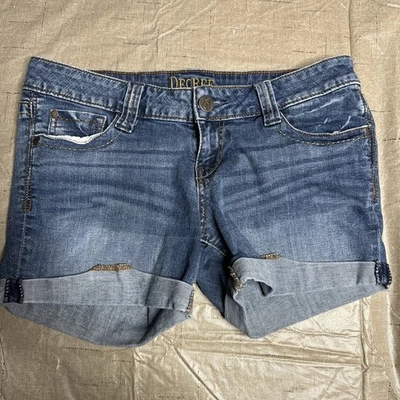 Pantalones Cortos Decree Elastizados Azul Jean Mezcla Algodón Talla 7 Foto 1 de 4