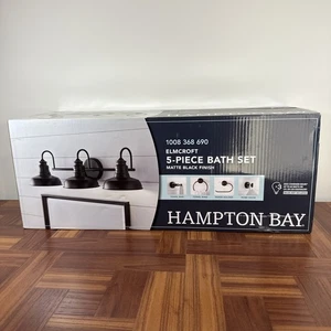 Elmcroft 29 in. 3-Light Matte Black Farmhouse Vanity Light with Matching 4-Piece - Picture 1 of 4
