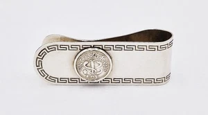 VINTAGE GREEK STERLING SILVER MONEY CLIP 20th Century - Picture 1 of 5