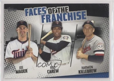 2019 Topps Faces of the Franchise Black Harmon Killebrew Rod Carew Joe Mauer HOF - Image 1 of 2