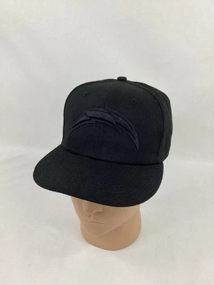Los Angeles Chargers Hat Cap Black on Black by New Era 59FIFTY Fitted Hat 7-1/8 - Image 1 of 4