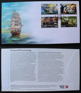 Jersey Stamps "Pirates and Privateering" 4 Value First Day Cover 2014 - Picture 1 of 3