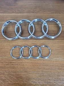 Original Audi 273mm Chrom Emblem vorne 180mm hinten Kofferraum Badges Emblem A3 A4 A5 A6 - Bild 1 von 9