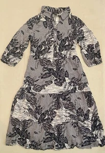 Primark Womens Dress Blue Size UK 18 Floral Maxi Collared Excellent Condition - Picture 1 of 3