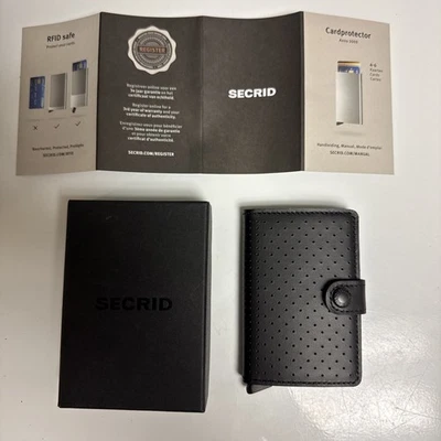 Secrid Matte Slimwallet Couro Preto em Cardprotector Prata, NOVO - Imagem 1 de 4