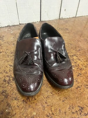 Stafford Comfort Plus Mens Burgundy Leather Tassel Loafers Sz 8.5 Bin S24 - Image 1 of 4
