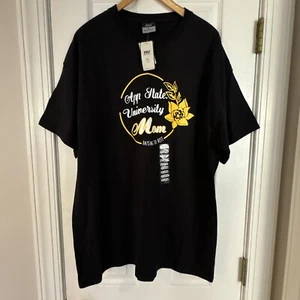 App State University Mom Adult Black Short Sleeve MV Sport T Shirt - Size XL - Picture 1 of 3