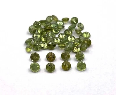 Natural Demantoid Garnet Round Cut Loose Gemstone Lot 4 Pcs 3.75 MM 1 CT - Image 1 of 4