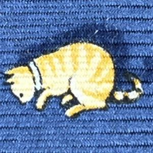 £165+ ERMENEGILDO ZEGNA MENS CAT & BALL OF STRING PRINTED PATTERN SILK TIE Y6 - Picture 1 of 12