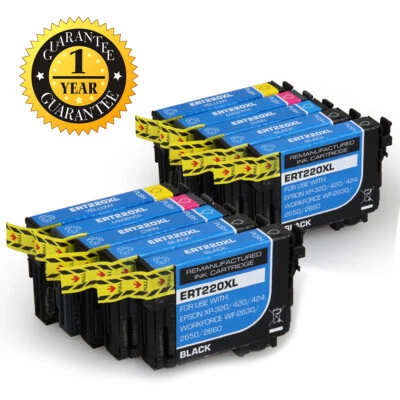 10 Pack 220XL Ink For Epson XP-320 XP-420 XP-424 WF2630 WF2650 WF2660 WF2750 - Image 1 of 4