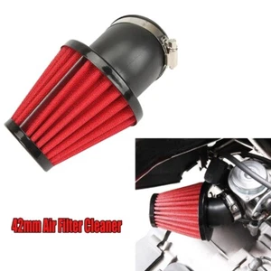 Cápsula de filtro de admisión de aire roja de 42 mm para motocicleta curva de 45 grados para scooter ATV - Imagen 1 de 11