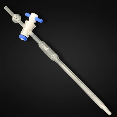 Pipeta/bureta reutilizable volumétrica bombilla de 10 ml con llave de paso y bola de resevoir Foto 1 de 4