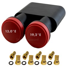 Monoblock Quad LNB 0,1db für 4 Sat-Receiver HDTV 4K Astra 19,2°E Hotbird 13,0°E