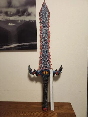 36" Plastic Cosplay Halloween Costume Demon Sword Medieval Fantasy Hand Painted  - Image 1 of 4